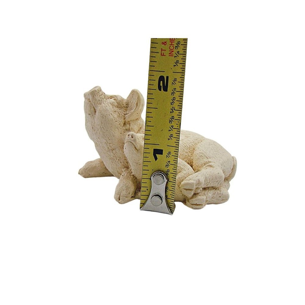 Vintage Stone Critters White Pig Hog w/ Baby Figurine Piglet Farmhouse 2x2" - Picture 9 of 9